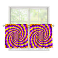 Yellow Twisted Moving Optical Illusion Tier Curtains