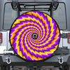 Yellow Twisted Moving Optical Illusion Tire Cover With Camera Hole