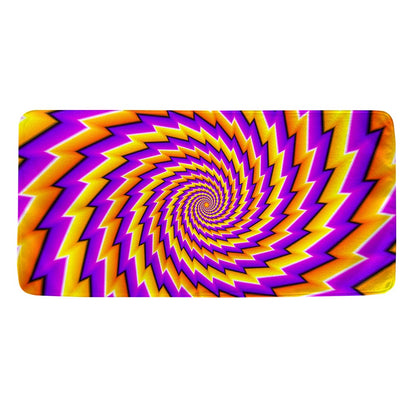 Yellow Twisted Moving Optical Illusion Towel