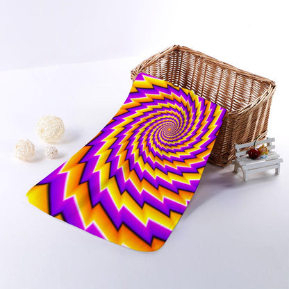 Yellow Twisted Moving Optical Illusion Towel