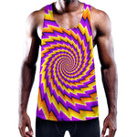 Yellow Twisted Moving Optical Illusion Training Tank Top