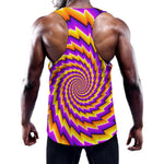 Yellow Twisted Moving Optical Illusion Training Tank Top