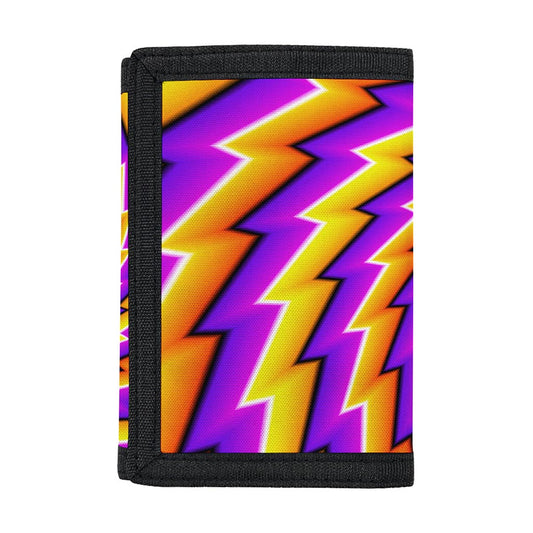 Yellow Twisted Moving Optical Illusion Trifold Wallet