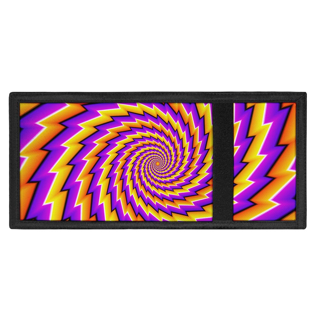 Yellow Twisted Moving Optical Illusion Trifold Wallet