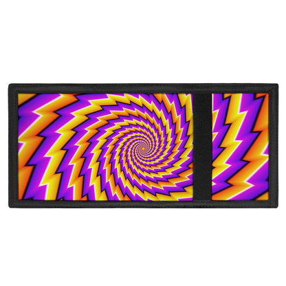 Yellow Twisted Moving Optical Illusion Trifold Wallet
