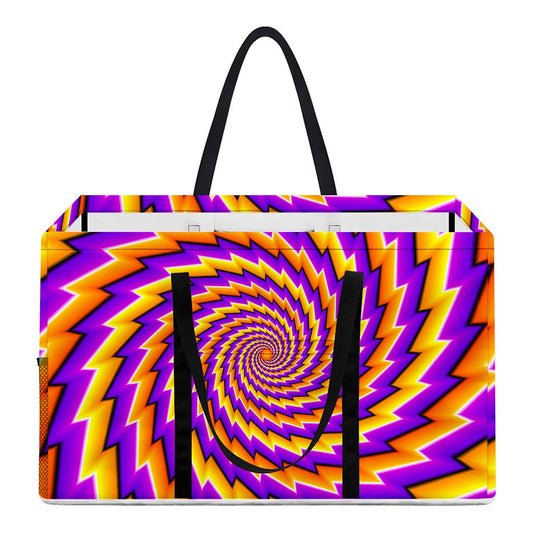 Yellow Twisted Moving Optical Illusion Utility Tote Bag