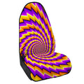 Yellow Twisted Moving Optical Illusion Waterproof Car Seat Cover
