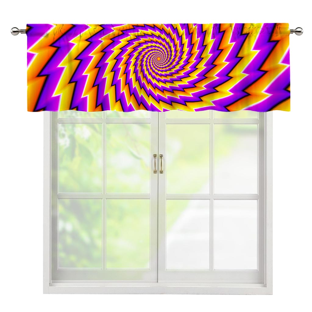 Yellow Twisted Moving Optical Illusion Window Valance