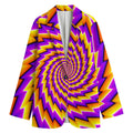 Yellow Twisted Moving Optical Illusion Women's Blazer