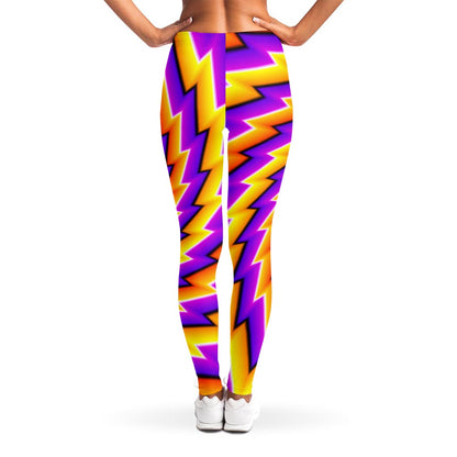 Yellow Twisted Moving Optical Illusion Women's Leggings