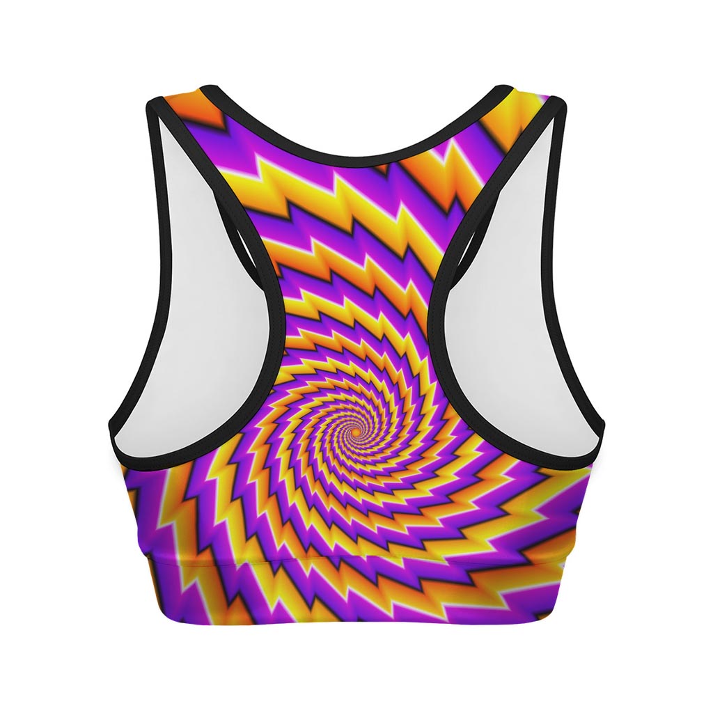 Yellow Twisted Moving Optical Illusion Women's Sports Bra