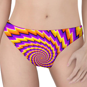 Yellow Twisted Moving Optical Illusion Women's Thong