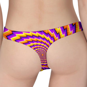 Yellow Twisted Moving Optical Illusion Women's Thong