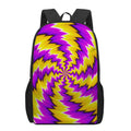 Yellow Vortex Moving Optical Illusion 17 Inch Backpack