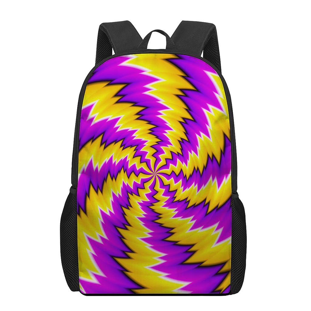 Yellow Vortex Moving Optical Illusion 17 Inch Backpack