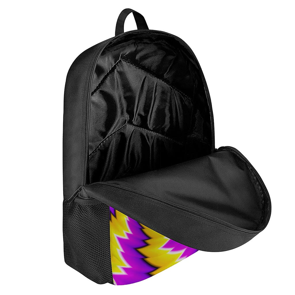 Yellow Vortex Moving Optical Illusion 17 Inch Backpack