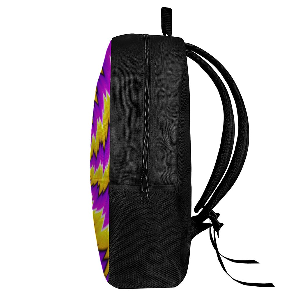 Yellow Vortex Moving Optical Illusion 17 Inch Backpack