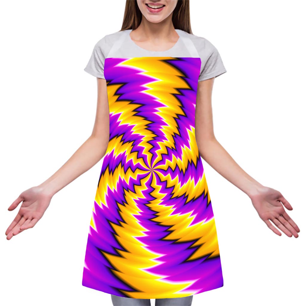 Yellow Vortex Moving Optical Illusion Adjustable Apron