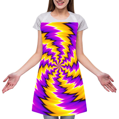 Yellow Vortex Moving Optical Illusion Adjustable Apron