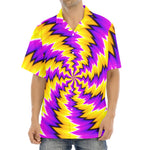 Yellow Vortex Moving Optical Illusion Aloha Shirt