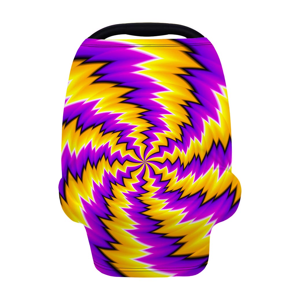 Yellow Vortex Moving Optical Illusion Baby Seat Cover