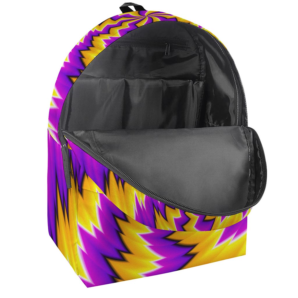Yellow Vortex Moving Optical Illusion Backpack