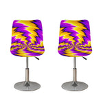 Yellow Vortex Moving Optical Illusion Bar Stool Covers