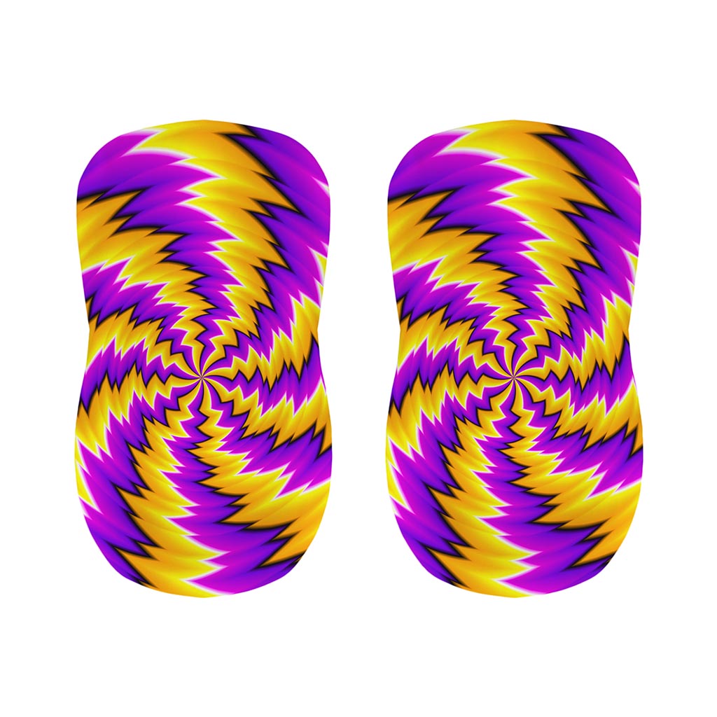 Yellow Vortex Moving Optical Illusion Bar Stool Covers