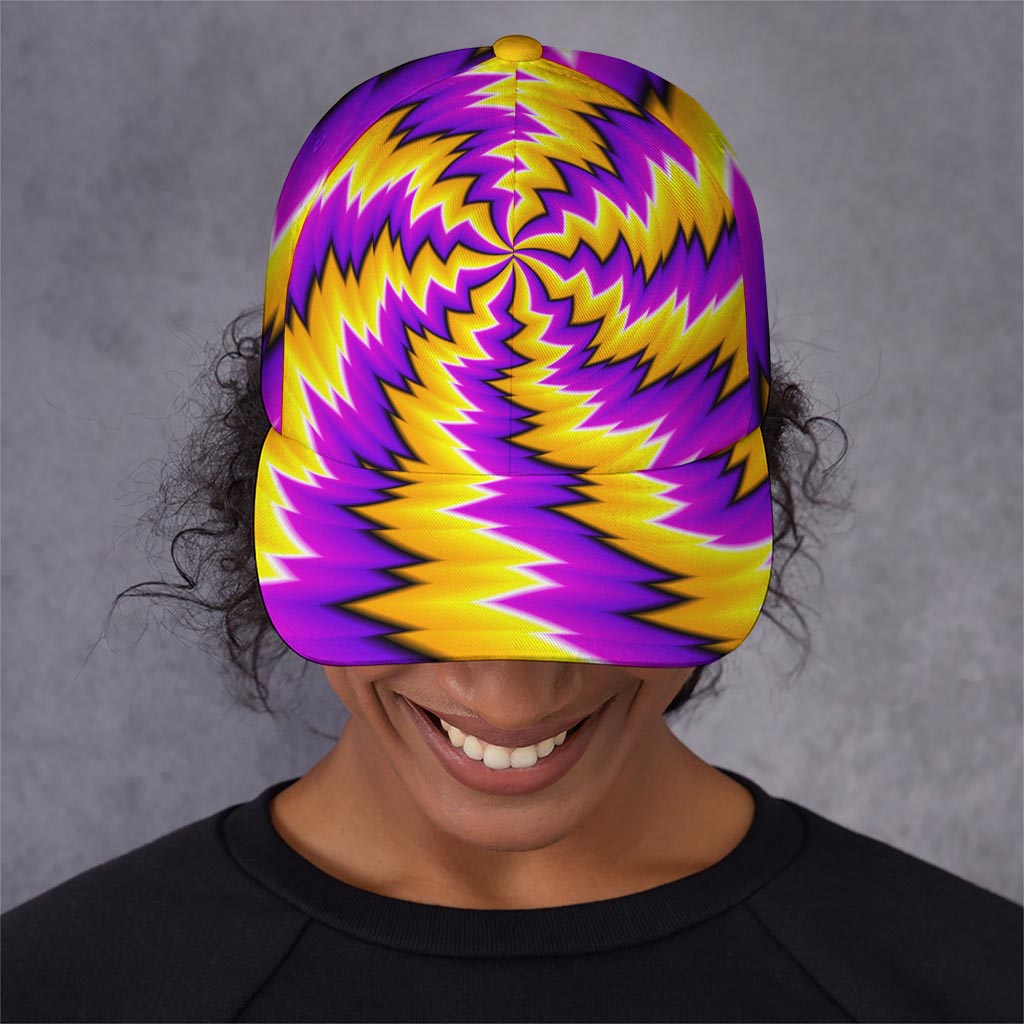 Yellow Vortex Moving Optical Illusion Baseball Cap