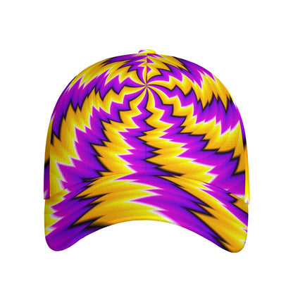 Yellow Vortex Moving Optical Illusion Baseball Cap