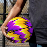 Yellow Vortex Moving Optical Illusion Basketball