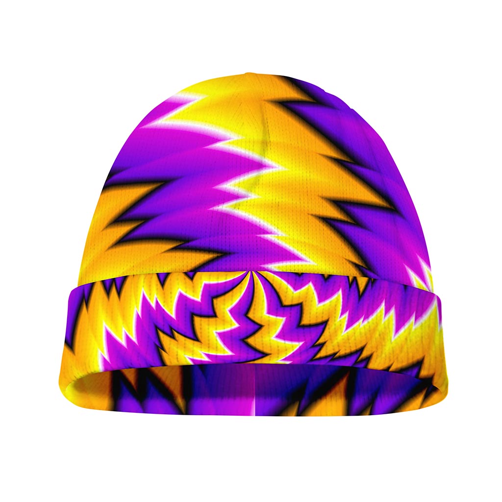 Yellow Vortex Moving Optical Illusion Beanie