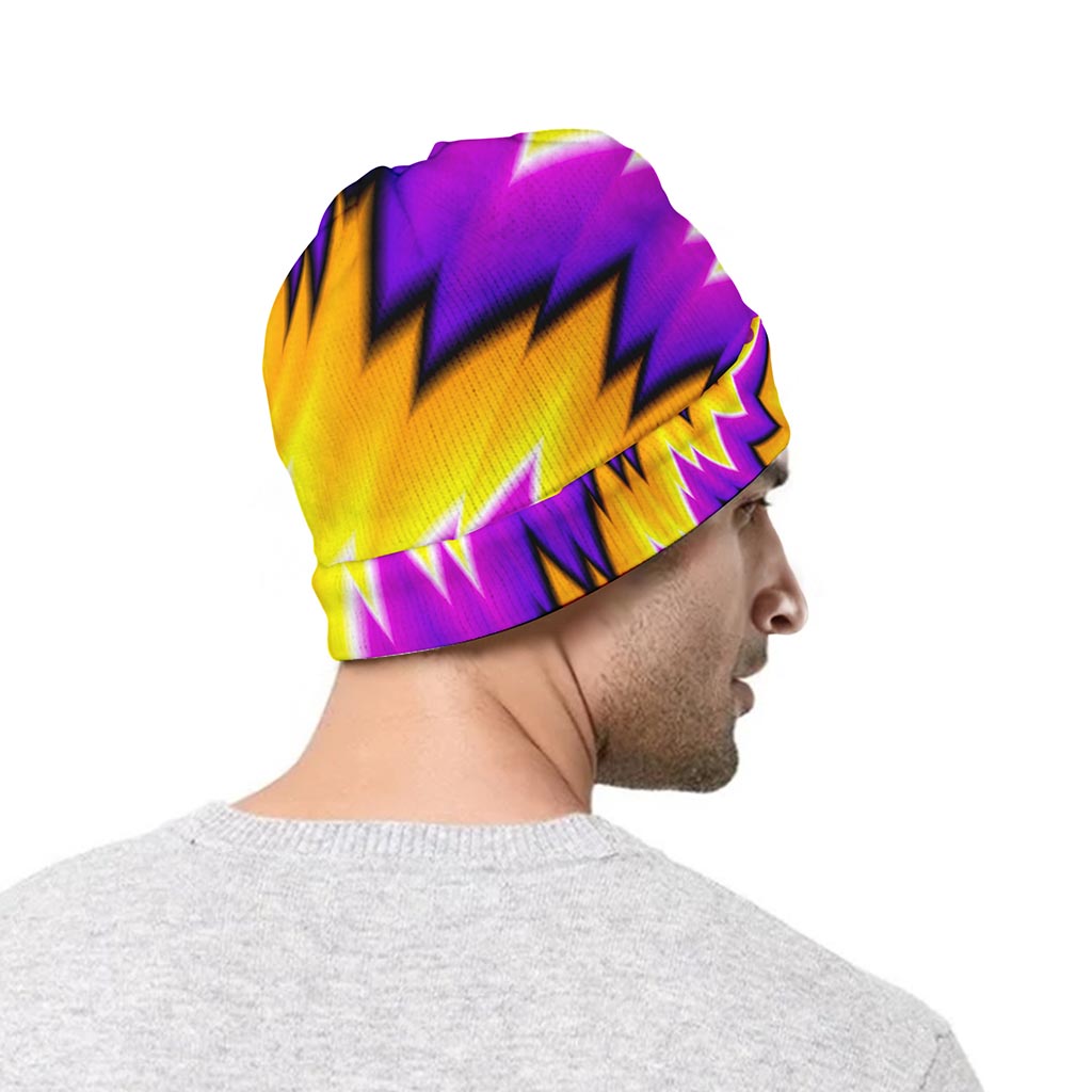 Yellow Vortex Moving Optical Illusion Beanie