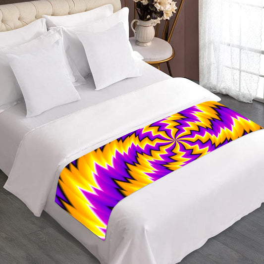 Yellow Vortex Moving Optical Illusion Bed Runner