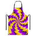 Yellow Vortex Moving Optical Illusion Bib Apron With Pocket