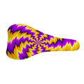 Yellow Vortex Moving Optical Illusion Bicycle Seat Cover