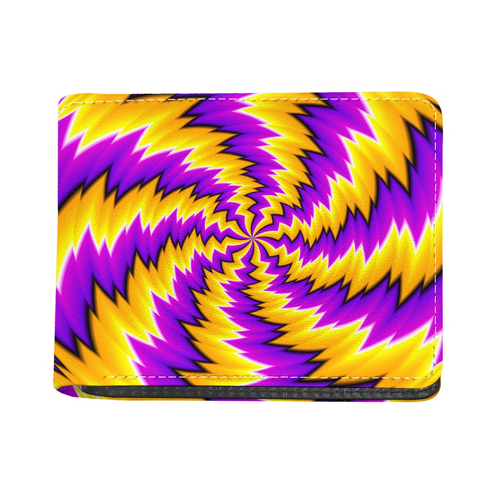 Yellow Vortex Moving Optical Illusion Bifold Wallet