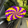 Yellow Vortex Moving Optical Illusion Car Side Mirror Covers