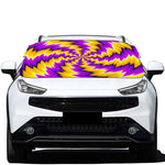 Yellow Vortex Moving Optical Illusion Car Windshield Snow Cover