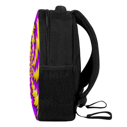 Yellow Vortex Moving Optical Illusion Casual Backpack