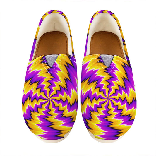 Yellow Vortex Moving Optical Illusion Casual Shoes