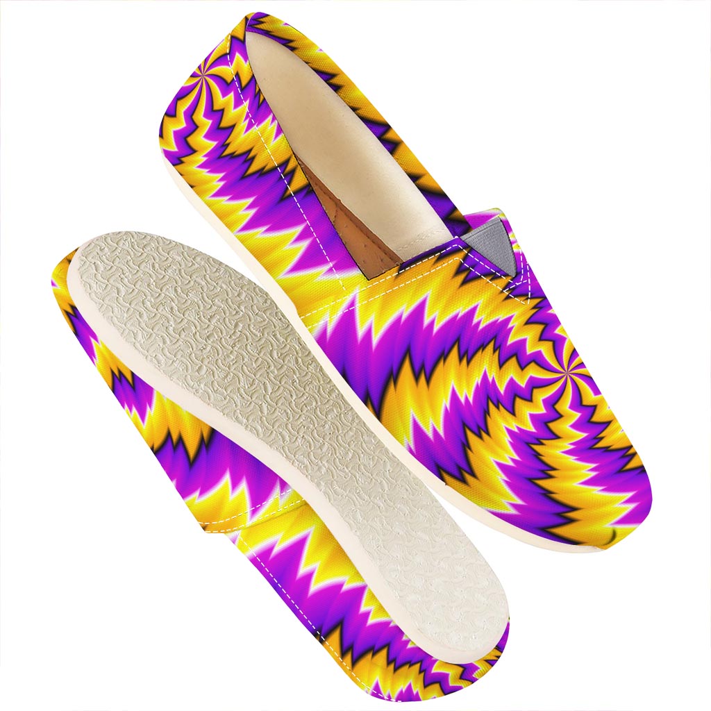 Yellow Vortex Moving Optical Illusion Casual Shoes