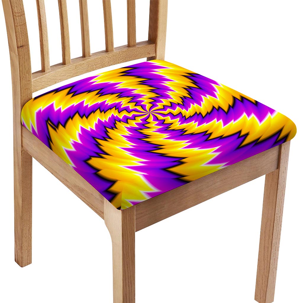 Yellow Vortex Moving Optical Illusion Chair Cushion Cover