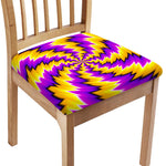 Yellow Vortex Moving Optical Illusion Chair Cushion Cover