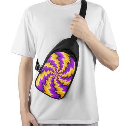 Yellow Vortex Moving Optical Illusion Chest Bag