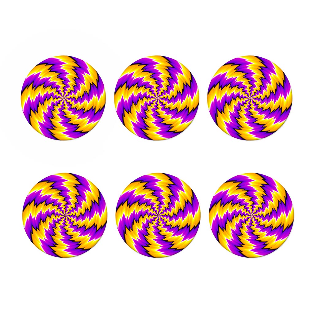 Yellow Vortex Moving Optical Illusion Coaster Set
