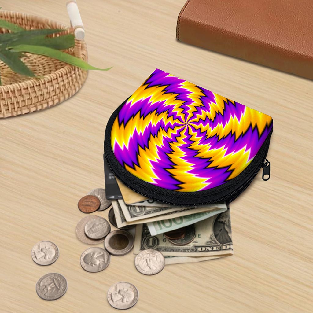 Yellow Vortex Moving Optical Illusion Coin Purse