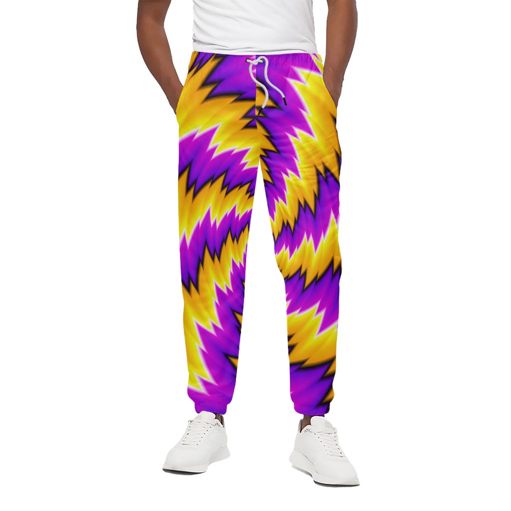 Yellow Vortex Moving Optical Illusion Cotton Pants