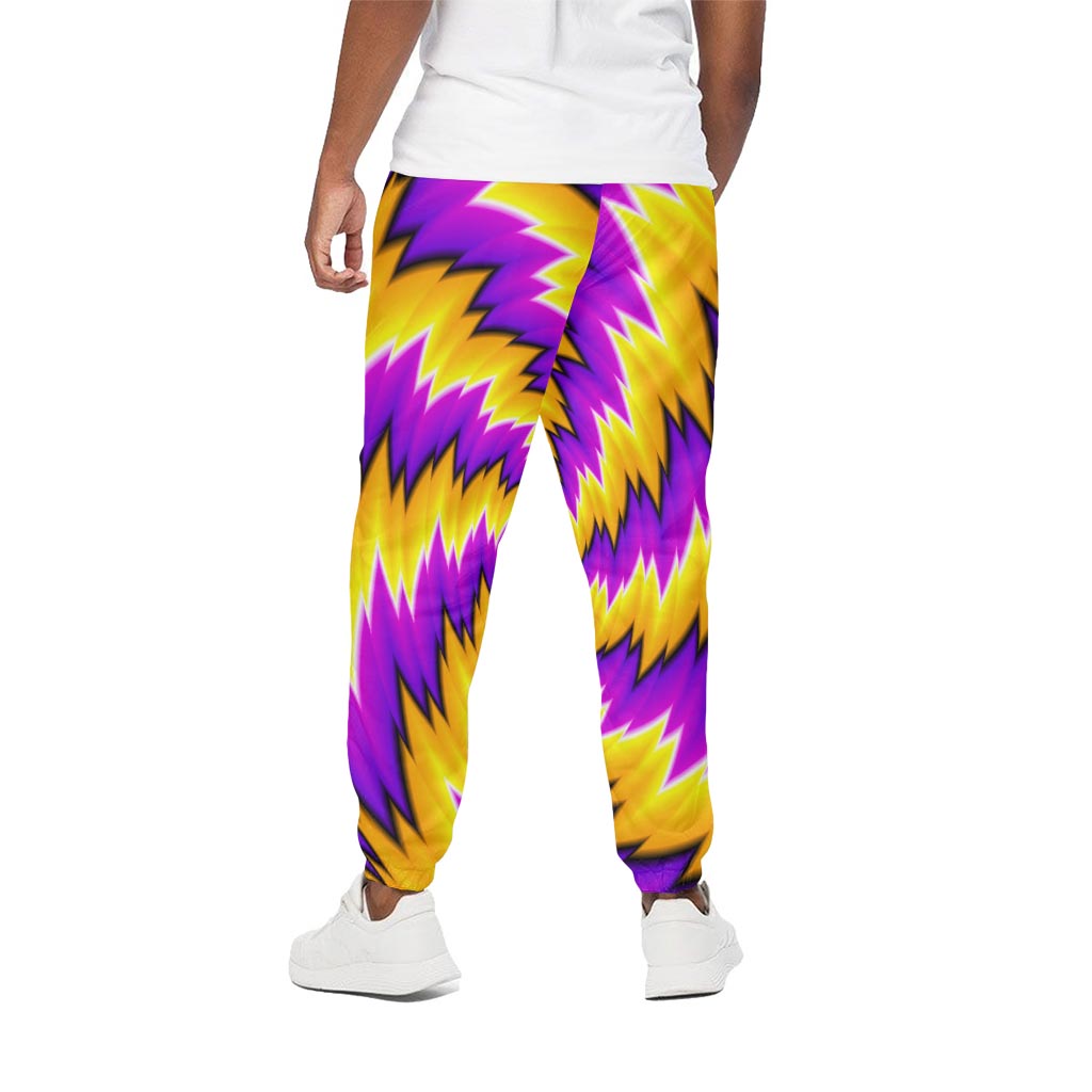 Yellow Vortex Moving Optical Illusion Cotton Pants