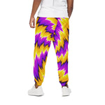 Yellow Vortex Moving Optical Illusion Cotton Pants